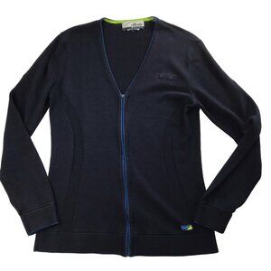 Alaska Airlines Stewardess Flight Attendant Sweater uniform Blue Luly Yang Small